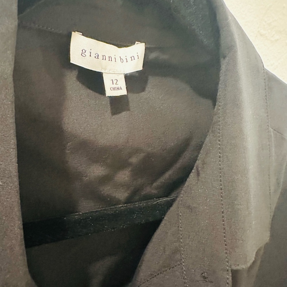 Gianni Bini Black Long Sleeve Buttoned Shirt Dress - Picture 5 of 5